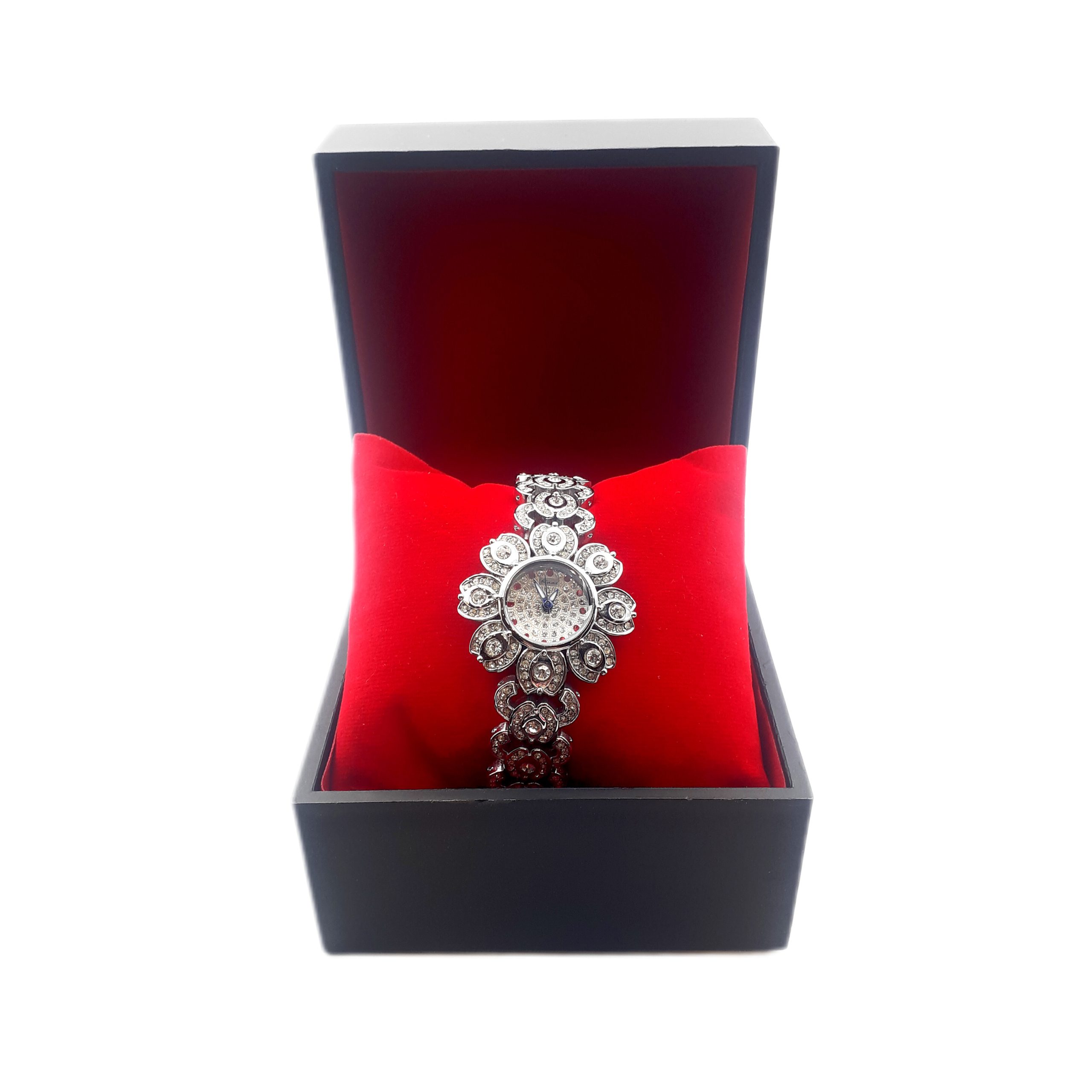 ساعت زنانه طرح گل تمام نگین