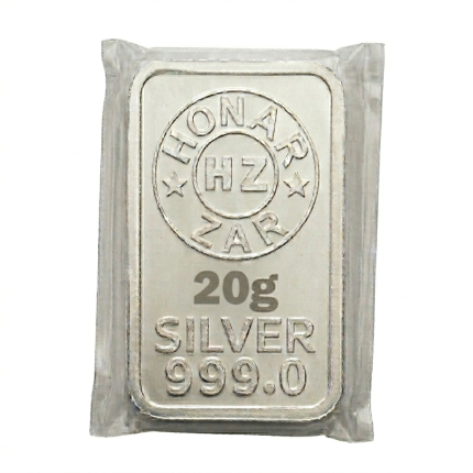 شمش نقره ۲۰ گرمی عیار ۹۹۹ (20g Silver Bar 999 Fine)