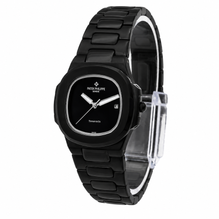 ساعت زنانه پتک فیلیپ ناتیلوس | مدل Patek 6060-L | تمام مشکی صفحه مهندسی لوکس