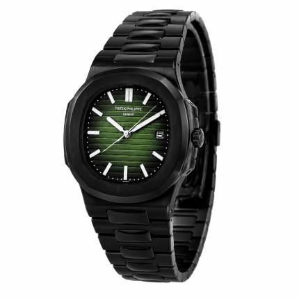 ساعت مردانه پتک فیلیپ ناتیلوس | مدل Patek 6725-L | صفحه سبز و بدنه مشکی لوکس