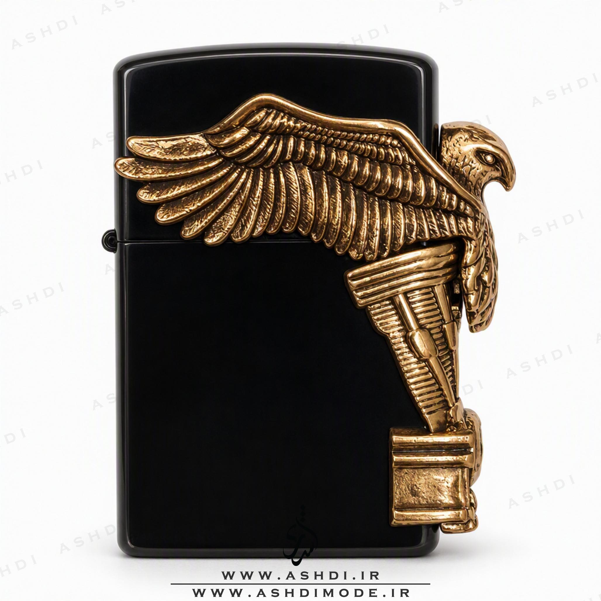 فندک زیپو های کپی مدل طرح عقاب برجسته | Embossed Golden Eagle Zippo Lighter